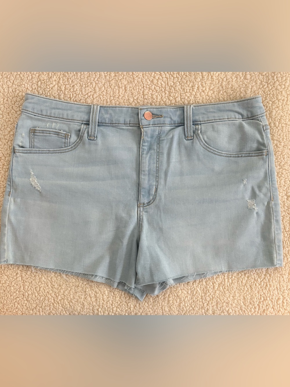 Universal Thread Light Blue Jean High-Rise Distressed Denim Shorts